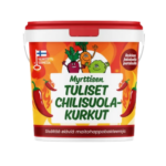 Suolakurkkuliemessä marinoitu kana: rapea uunibroileri chilisuolakurkun liemellä